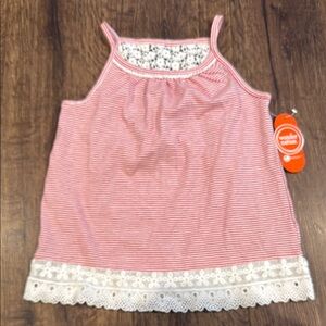 Wonder Nation Pink and White Camisole with Lace Trim